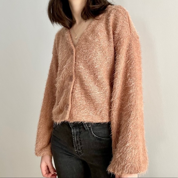 NEW SHEIN FUZZY DROP SHOULDER  CARDIGAN - S - Picture 4 of 16